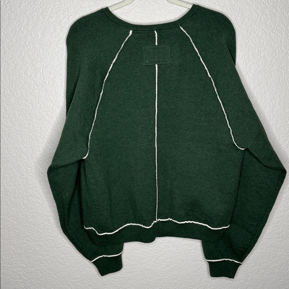Free People We The Free Midnight Pullover Sweatshirt Pine Dark Green Size Small - Picture 8 of 11